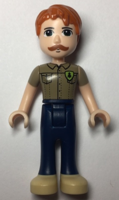 Angus, Dark Blue Trousers, Dark Tan Shirt with Pockets